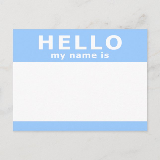 Postal hola mi nombre es (Anverso)