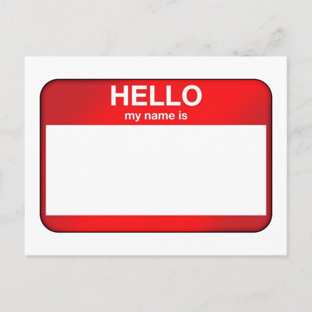 Postal Hola Mi Nombre Es... (Anverso)