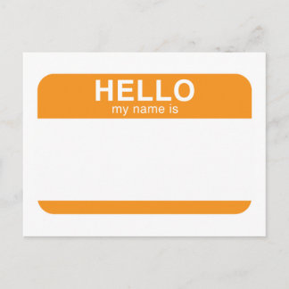 Postal Hola Mi Nombre Es - Naranja