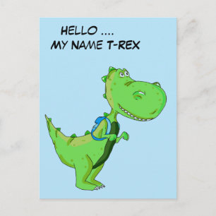 Postal Hola Mi nombre TRex