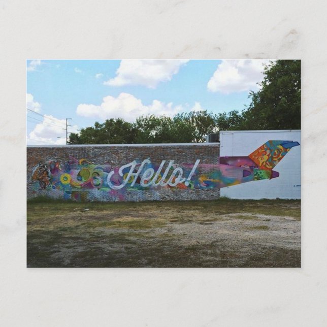 Postal Hola Muro de Arte en Austin, Texas Postcard (Anverso)