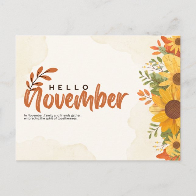 Postal Hola noviembre  (Anverso)