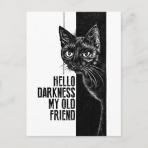 Hola oscuridad mi viejo amigo Bosquejo de gato neg