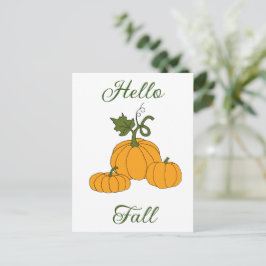 Postal Hola Otoño Minimalista Lindo  