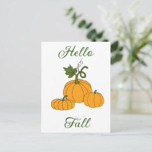 Postal Hola Otoño Minimalista Lindo