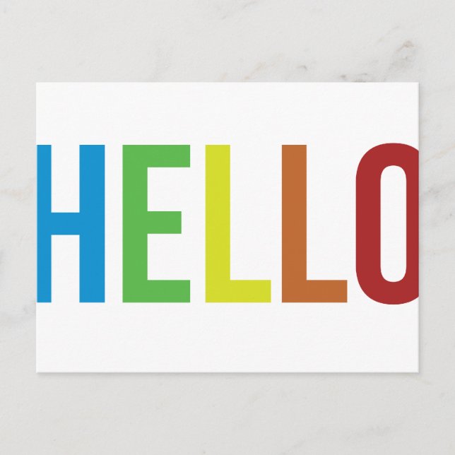 Postal Hola Rainbow (Anverso)