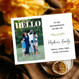Postal Hola, somos nuevos en el barrio – Foto personaliza
