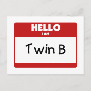 Postal Hola Soy Twin B