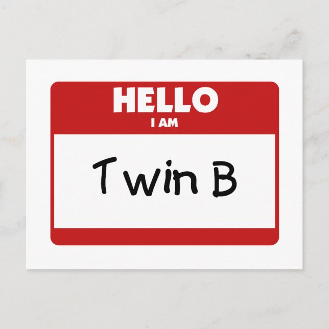 Postal Hola Soy Twin B (Anverso)