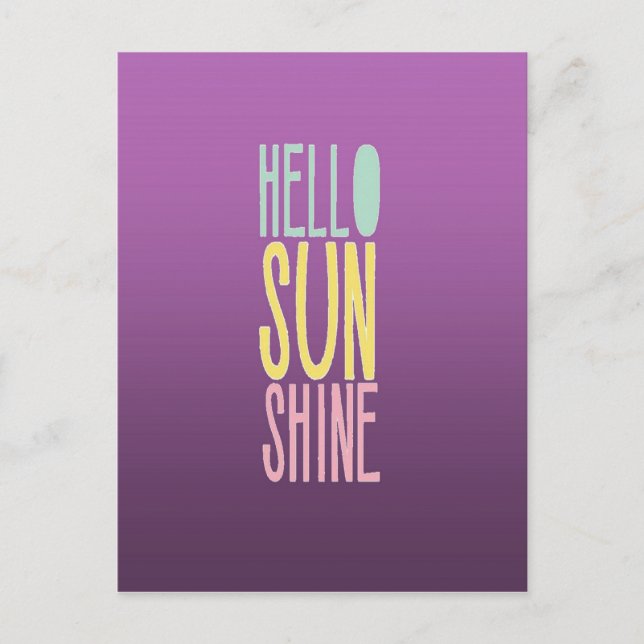 Postal Hola Sunshine (Anverso)