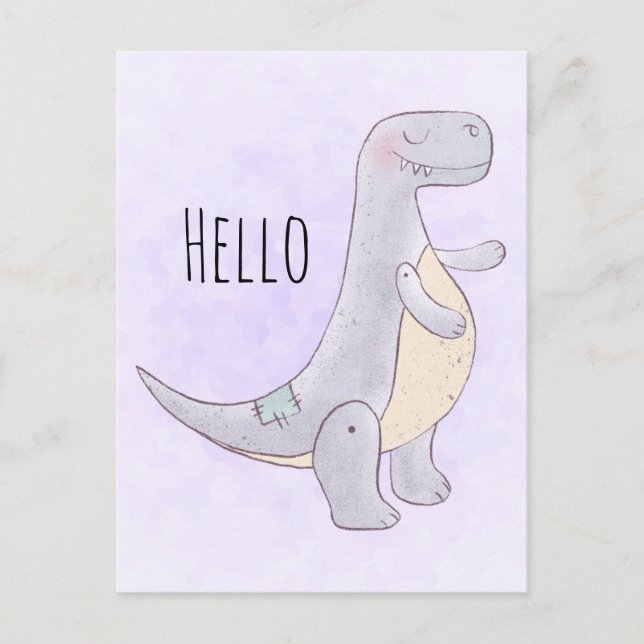 Postal Hola Toy Cute Tyrannosaurus Rex Dinosaur (Anverso)