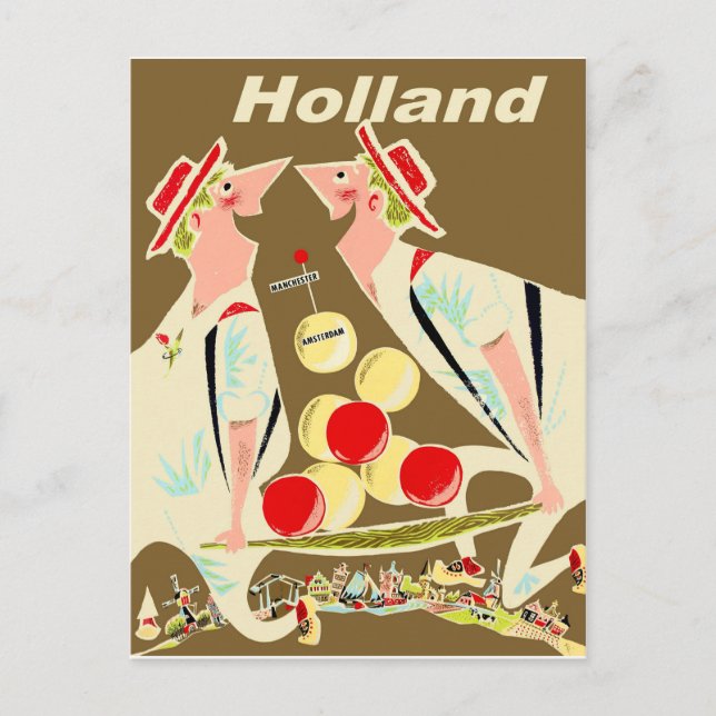 Postal Holanda, divertido vintage (Anverso)