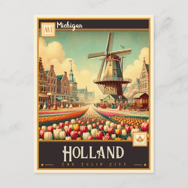 Postal Holanda, Michigan | Vintage (Anverso)