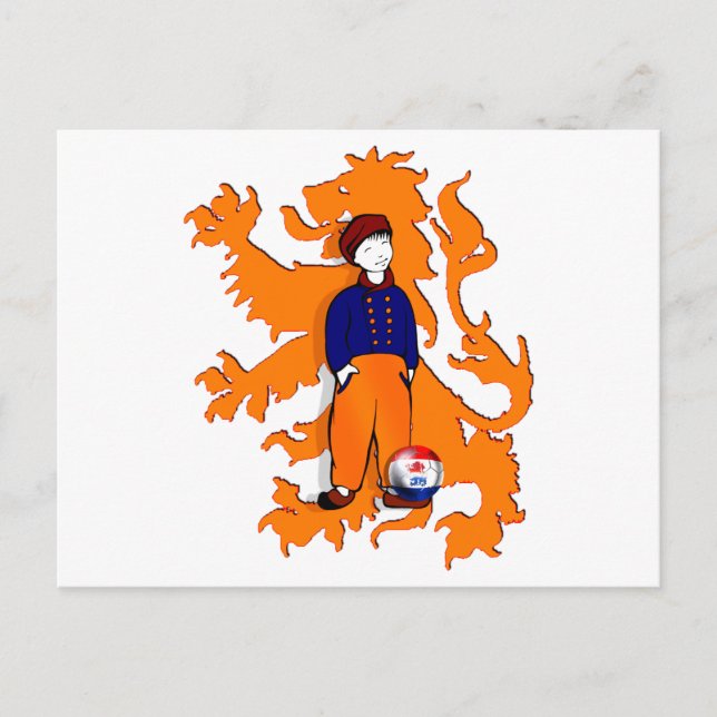 Postal Holanda Tradicional Holandés Clogs Lion Gear (Anverso)
