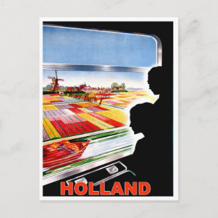 Postal Holanda, vista desde la ventana del tren, viaje vi