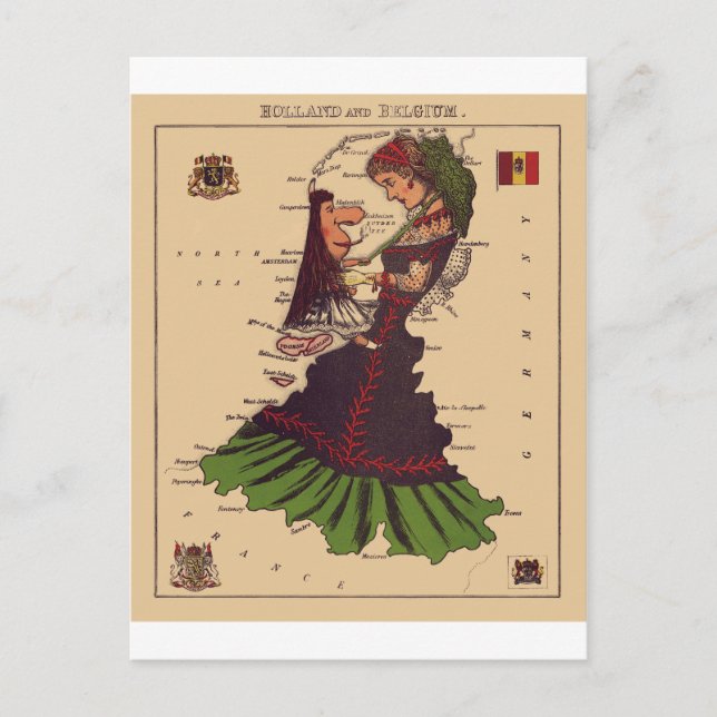 Postal Holanda y Bélgica (Anverso)