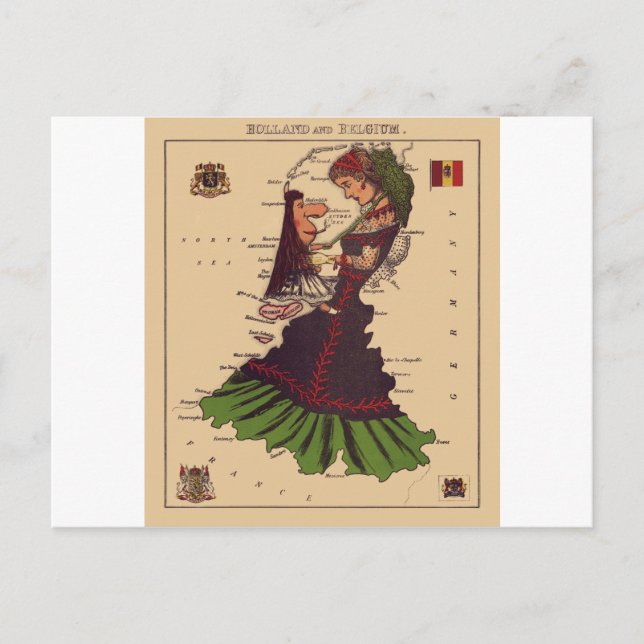 Postal Holanda y Bélgica (Anverso)