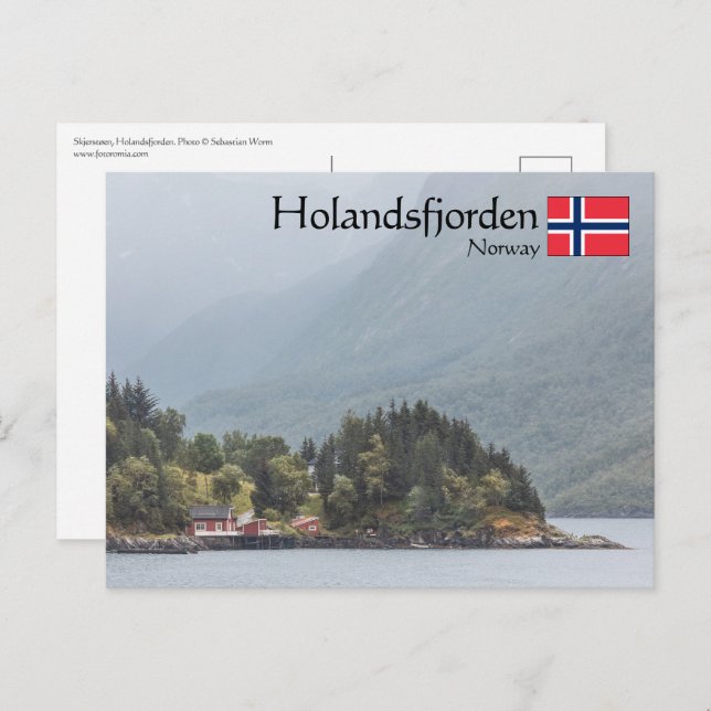 Postal Holandsfjorden Noruega (Anverso / Reverso)