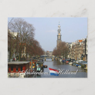 Postal Holcard de la Iglesia Occidental de Amsterdam