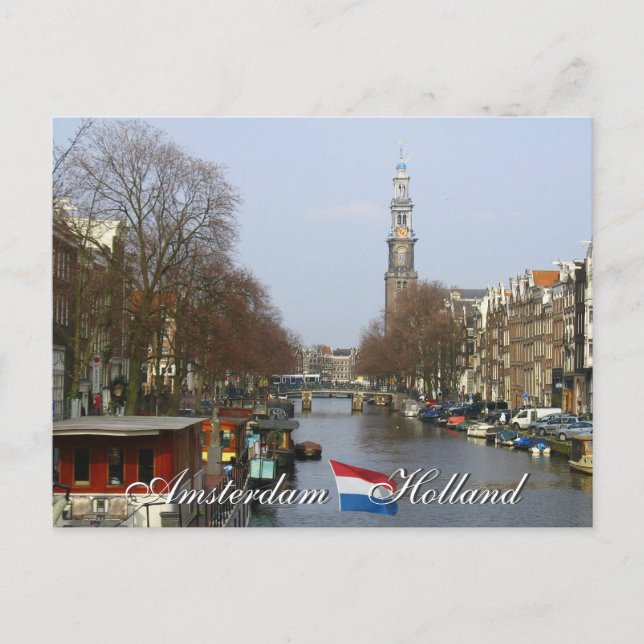 Postal Holcard de la Iglesia Occidental de Amsterdam (Anverso)