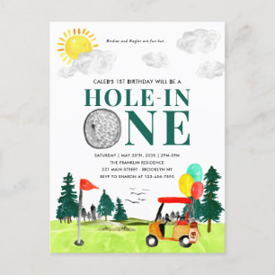 Postal Hole In One Golf Boy Golfing Par-tee Primer Cumple