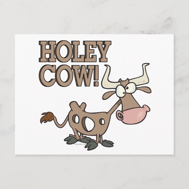 Postal holey vaca, personalizado de pun de vaca sagrada (Anverso)