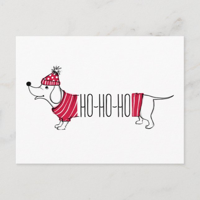 Postal Holiday Dachsund | Ho-Ho-Ho (Anverso)
