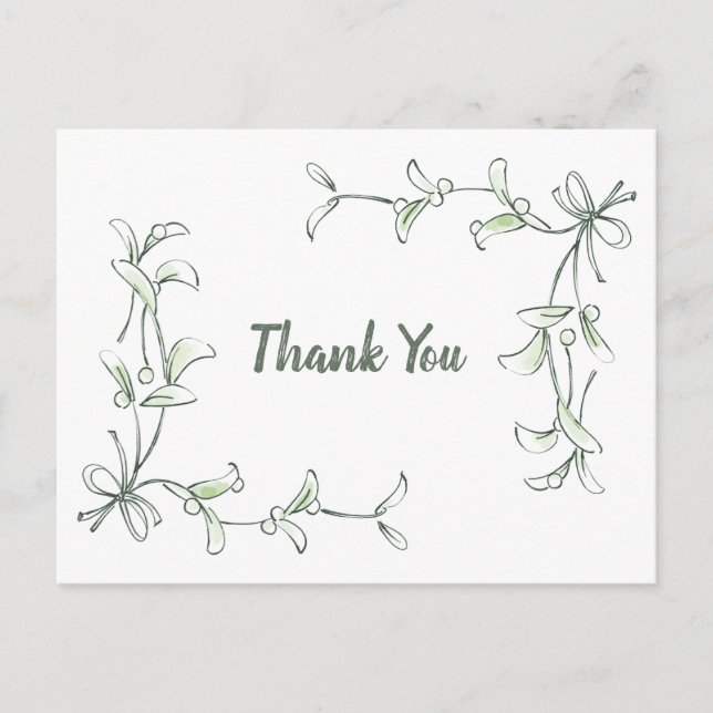 Postal Holiday Holly Thank You Cards (Anverso)