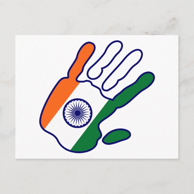 Postal holiES - mano de la bandera de la India (Anverso)