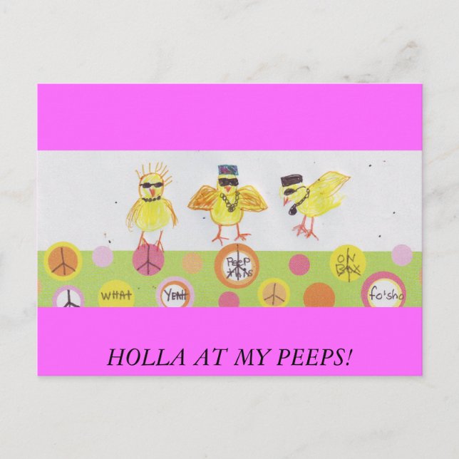 POSTAL ¡HOLLA EN MIS PEEPS! (Anverso)