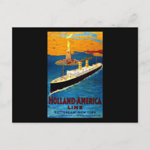 Postal Holland America Line Rotterdam Nueva York