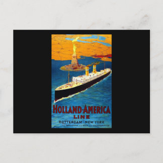 Postal Holland America Line Rotterdam Nueva York