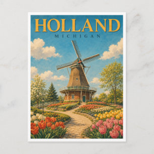 Postal Holland Michigan Molino de Viento Holandés GeoSaga