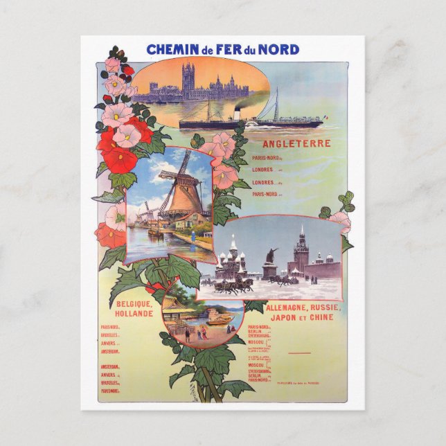 Postal Holland trainlines viajes vintage Postcard (Anverso)