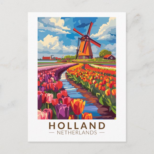 Postal Holland Travel Art Vintage (Anverso)