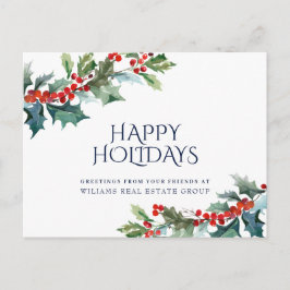 Postal Holly Berry Navidades Mistletoe Corporate Greeting