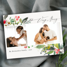 Holly Berry Pine Muy Feliz Navidad 2 Foto