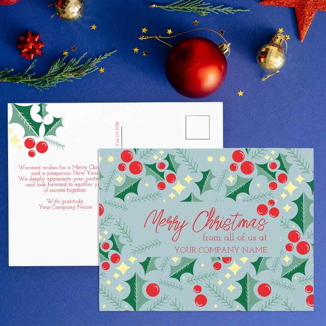 Postal Holly deja a los Navidades de negocios de las estr (Subido por el creador)