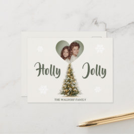 Postal Holly Jolly Family Photo | Custom Holiday Card