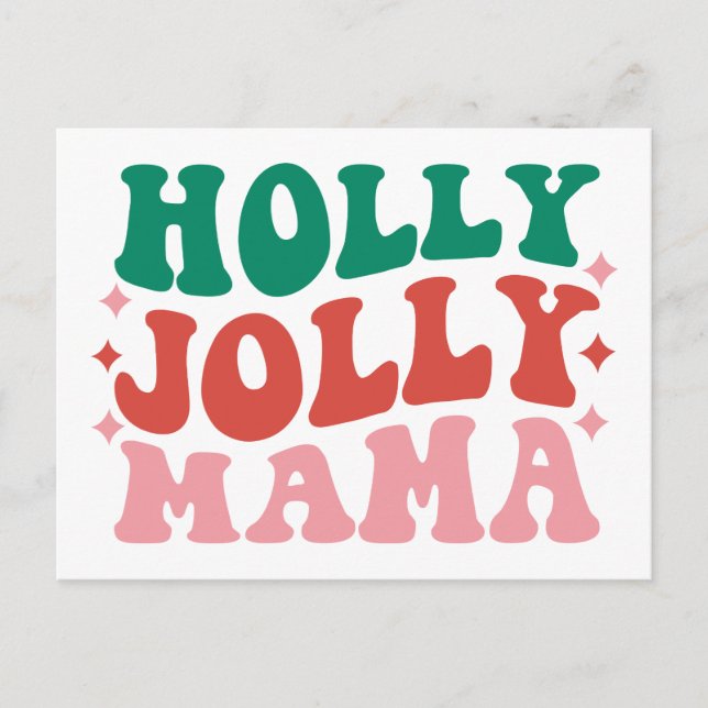 Postal Holly Jolly Mama - Fun Holiday Design (Anverso)