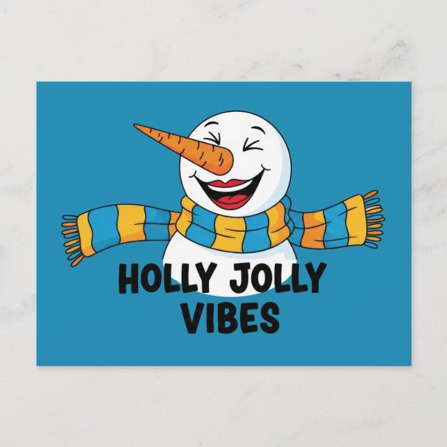 Postal Holly Jolly Vibes Snowman (Anverso)