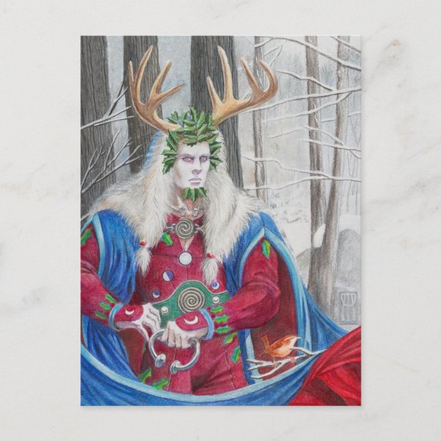 Postal Holly King Portrait mini print (Anverso)