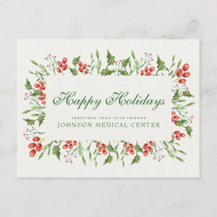Postal Holly Pine & Berry   Medical Holiday Greetings