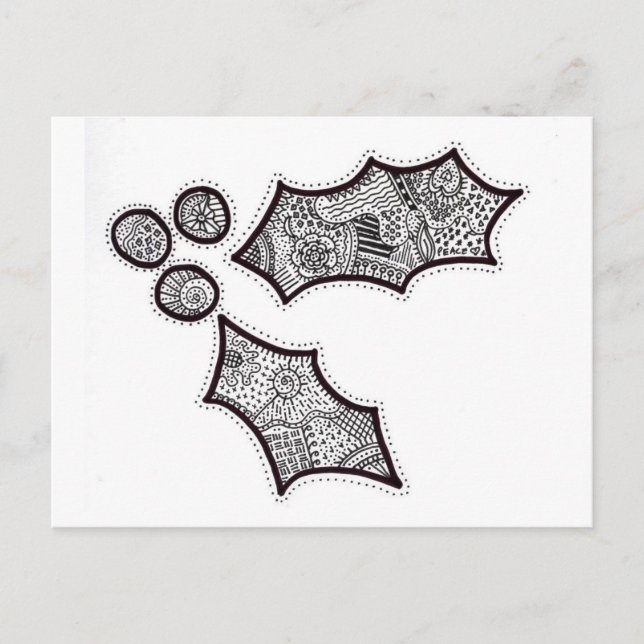 Postal Holly Postcard en blanco y negro (Anverso)