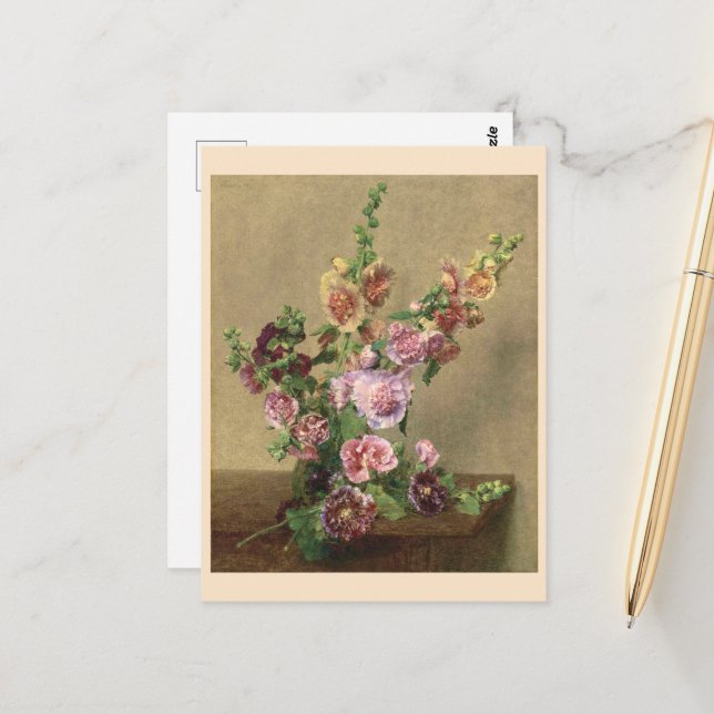 Postal Hollyhocks (Anverso/Reverso In Situ)