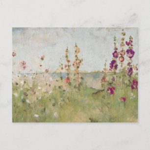 Postal Hollyhocks en el mar