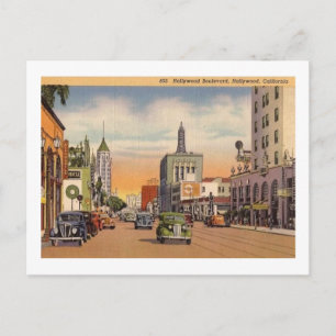 Postal Hollywood Boulevard, Hollywood, California Vintage