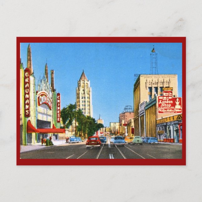 Postal Hollywood Boulevard, Los Angeles Vintage (Anverso)