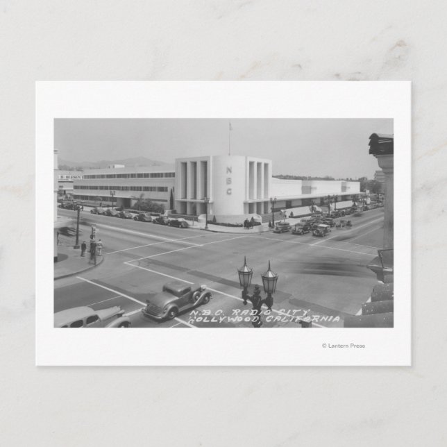 Postal Hollywood, CA View of Radio City y NBC Studios (Anverso)