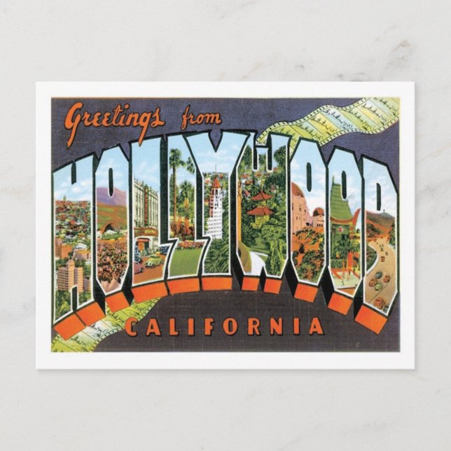 Postal Hollywood California Travel US City (Anverso)